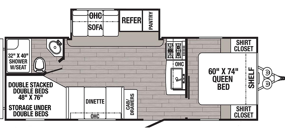 Puma 23FBC Travel Trailer Floorplan