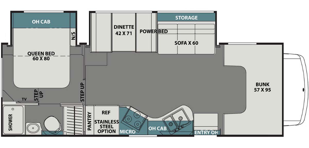 Leprechaun 280SS Motorhome Floorplan