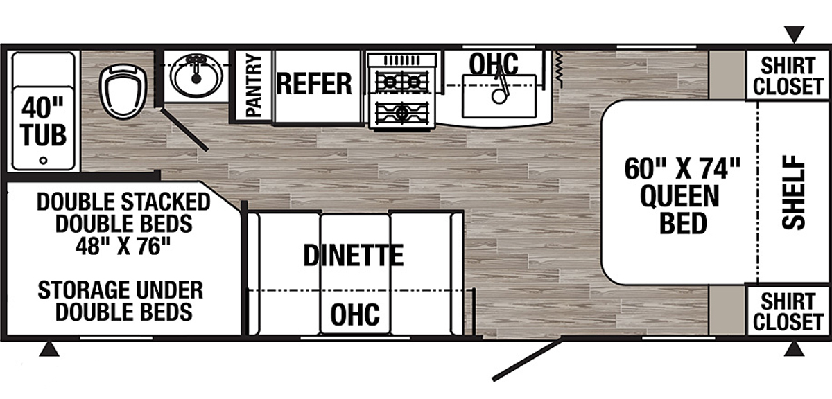 Puma 20RLC Travel Trailer Floorplan